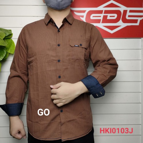 BB CDL By (CARDINAL) Pakaian Pria Kemeja Hem Casual Slimfit Lengan Panjang Motif Distro Original