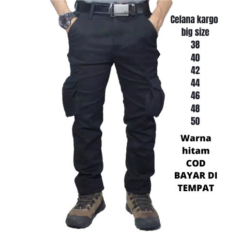 Celana cargo big/celana cargo panjang big size/celana cargo pria big size 38/48/COD BAYAR DI TEMPAT