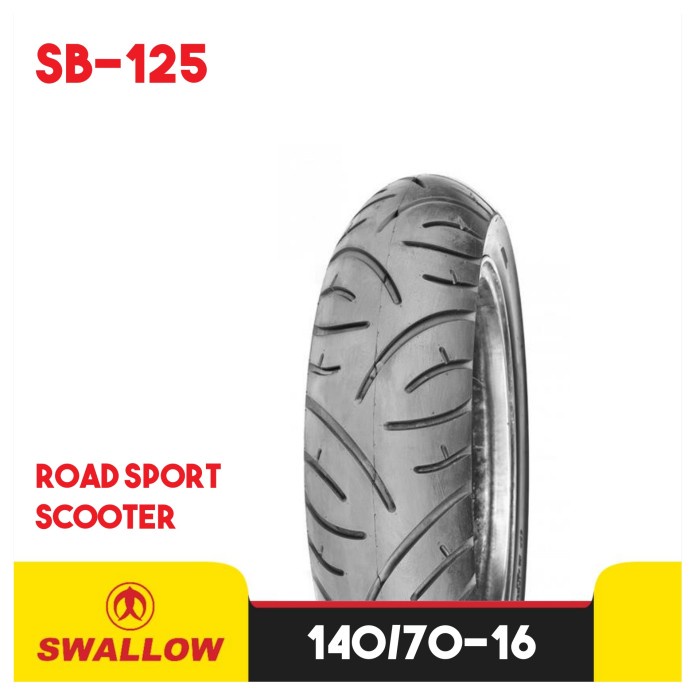 BAN LUAR MOTOR RING 16 SWALLOW SB-125 TUBELESS 140/70