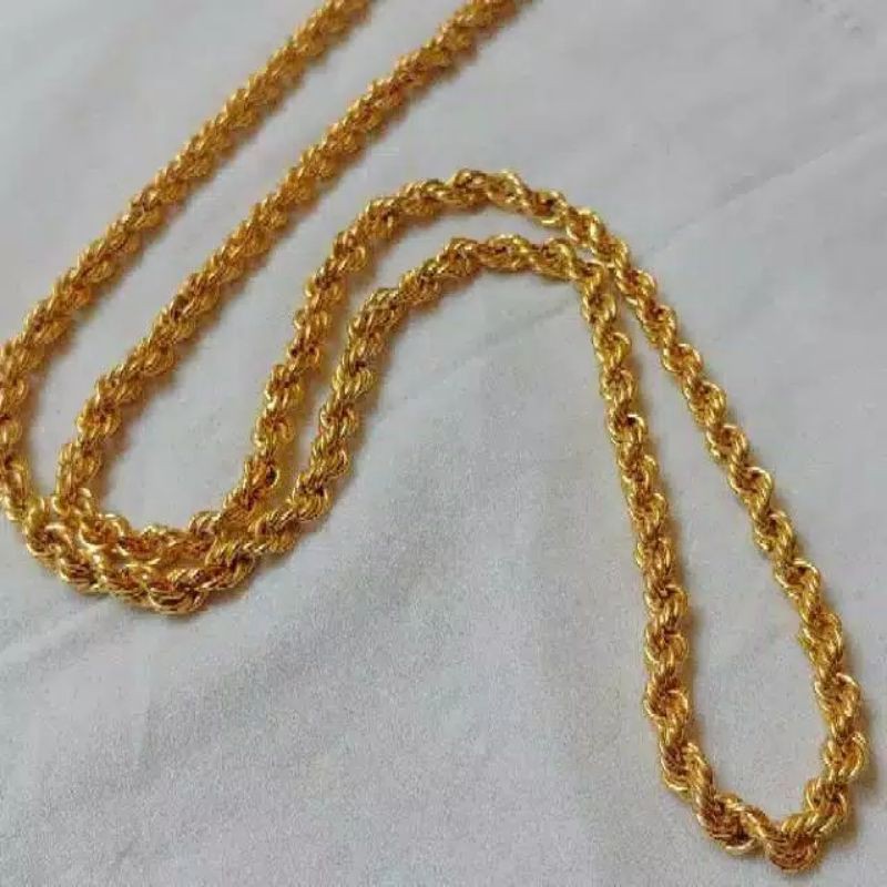 kalung tambang asli lapis emas24k panjang 60cm