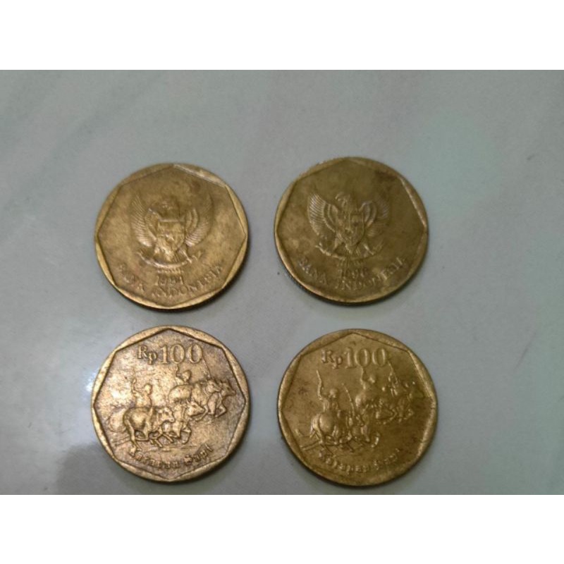 koin lama koin indonesia 100 rupiah karapan sapi tahun 1994 - 1998 mahar pernikahan