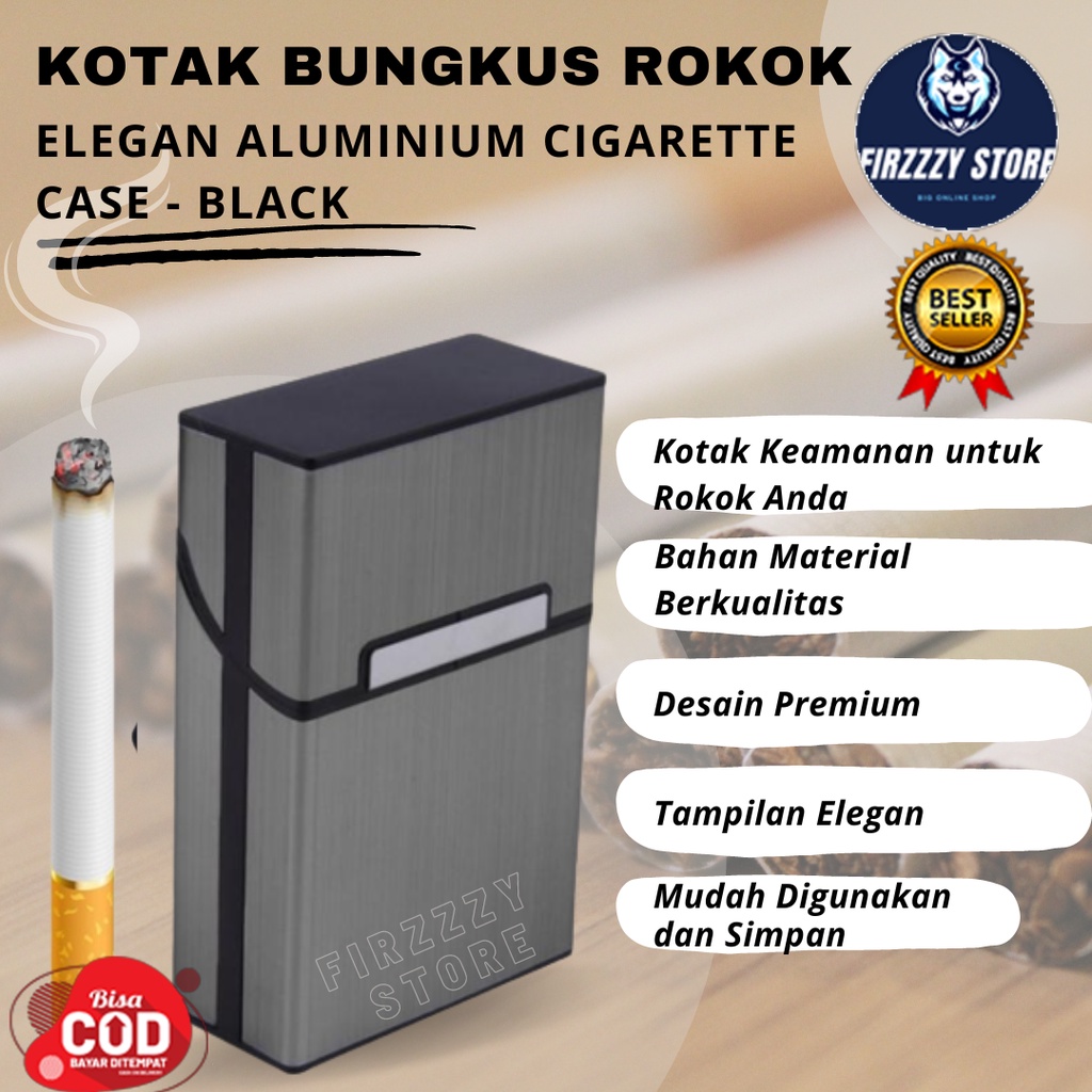 Kotak Bungkus Rokok Elegan Aluminium Cigarette Case