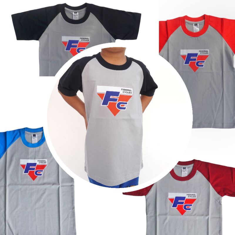 Kaos Raglan Anak Federal Cycles / Kaos Anak Lengan Pendek