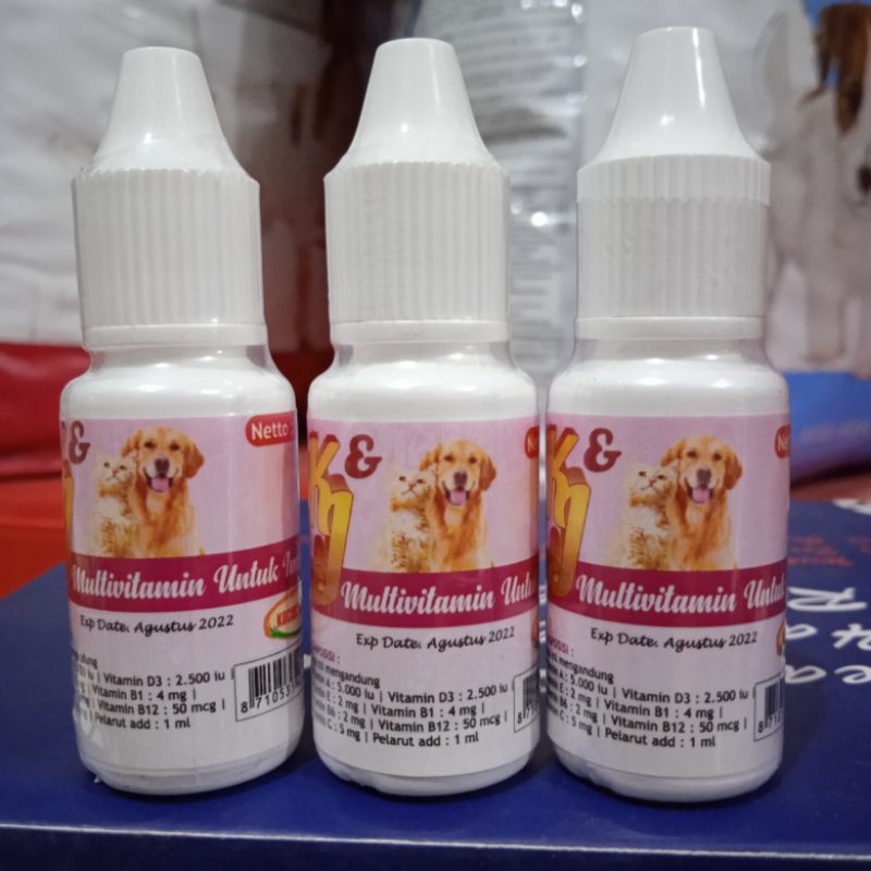 K&amp;J multivitamin imunitas 10ml / obat tetes multivitamin Kucing dan Anjing / vitamin hewan