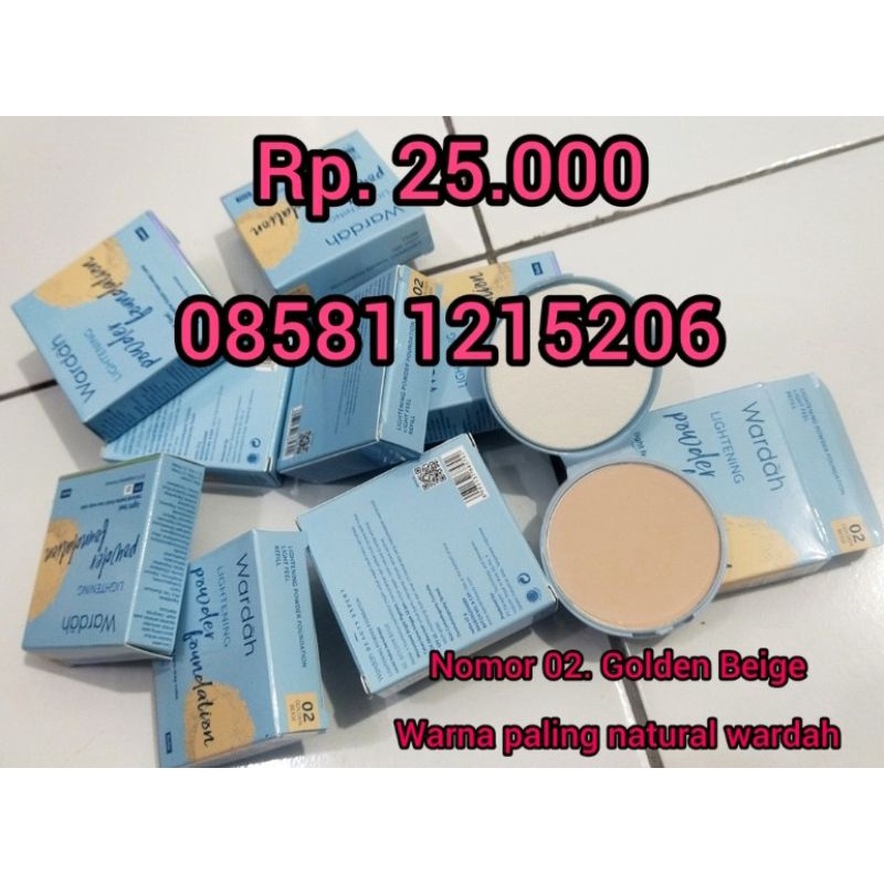 Bedak wardah isi ulang / Refill Nomor 02. Golden Beige ( warna paling natural wardah )