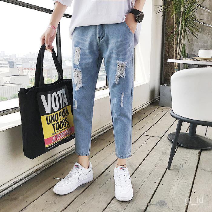 Celana jins pria celann jeans pria sobek celana panjang jeans robek jeans pria celana jeans korean s