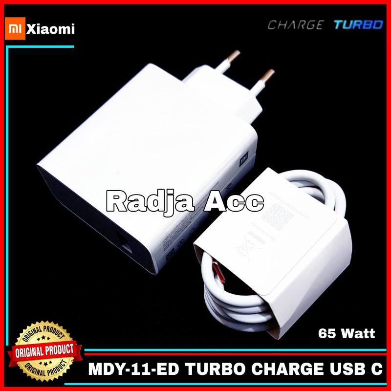 Charger Xiaomi TURBO CHARGE 65 Watt USB C ORIGINAL 100% Type C