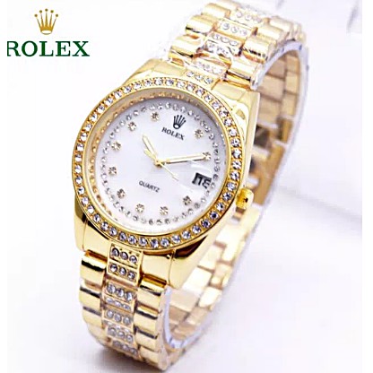 Jam tangn wanita rolex diamond jam tngan rolek cwe analog rantai murah