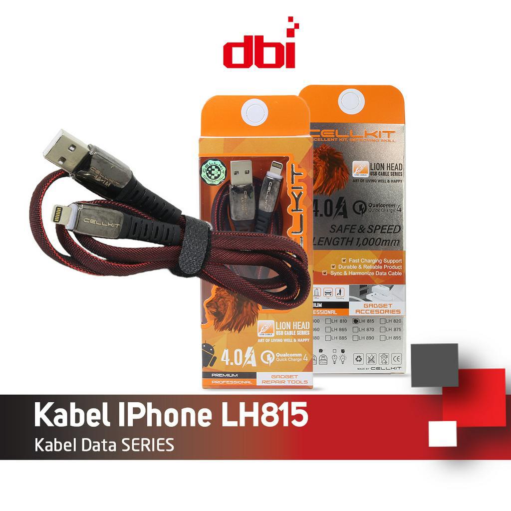 Kabel Data Flat Micro USB Type C IPhone Lightning 100cm LED FAST CHARGING 4A CELLKIT LH815