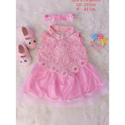 DRESS + BANDO BABY 0-6MONTH –GND.49175
