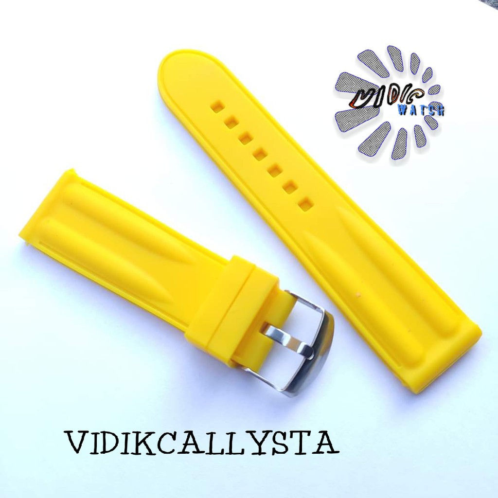 24mm Strap Rubber Silicone Karet Yellow limited edition 24 MM