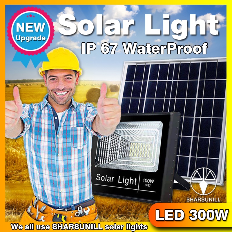 [Kualitas tinggi] 40W 60W  100W 200W 300W solar light outdoor waterproof IP67 flood light solar ligh