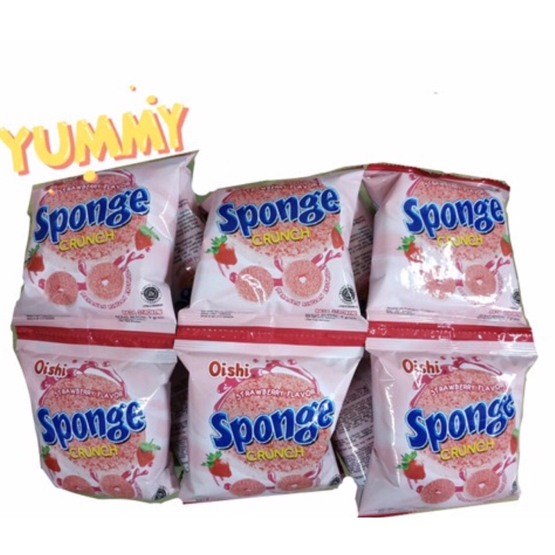 

OISHI SPONGE CRUNCH RASA STRAWBERRY (1 RENCENG ISI 10 BUNGKUS)