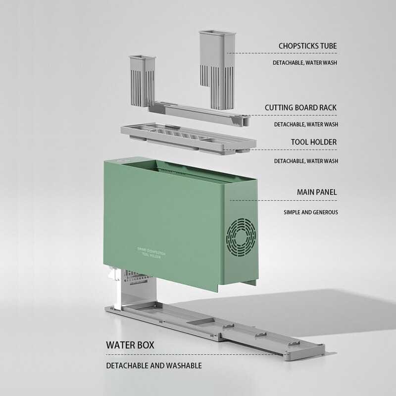 Rak Pengering Elektrik Pisau Sendok Dapur UV Disinfection Knife Holder USB