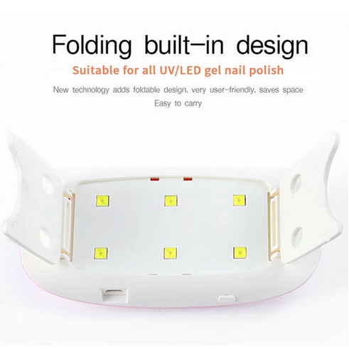 BISA COD MINI UV LED MESIN PENGERING NAIL GEL KUKU PALSU / Lampu LED UV Mini 6W Portabel Nail Dryer-8
