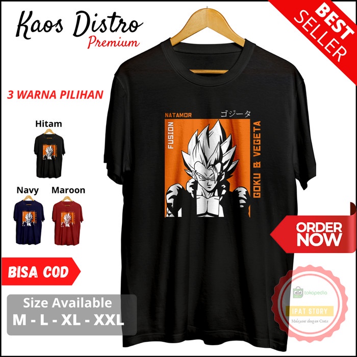 KAOS ANIME DISTRO PRIA REMAJA COWOK DRAGON BALL VEGETA MURAH PRIA XXL - Hitam, M