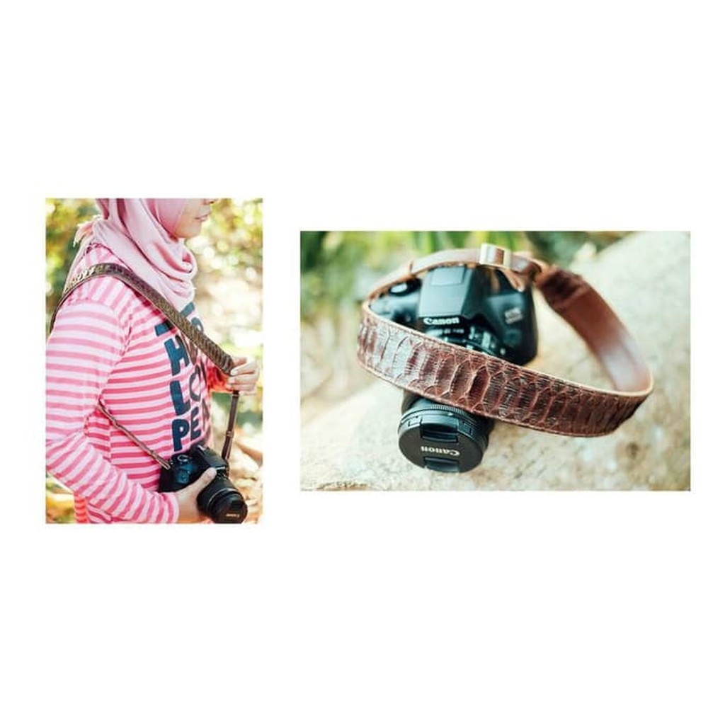 AA LEATHER ORI Strap kamera kulit ular sanca
