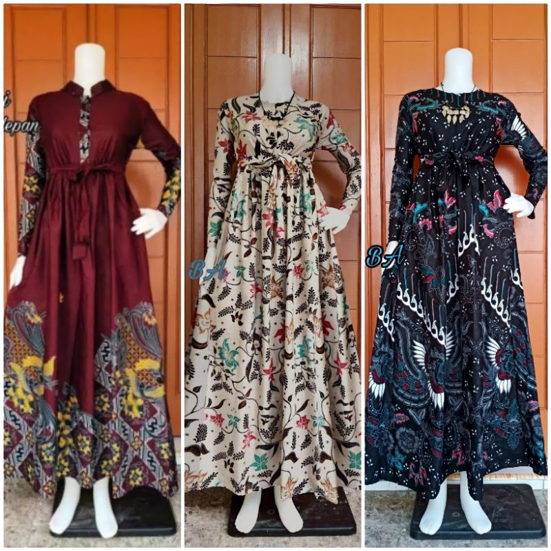 [READY] Longdress Batik Jumbo / Gamis Batik / Daster Muslim Bahan Rayon Rotari PT Sritex