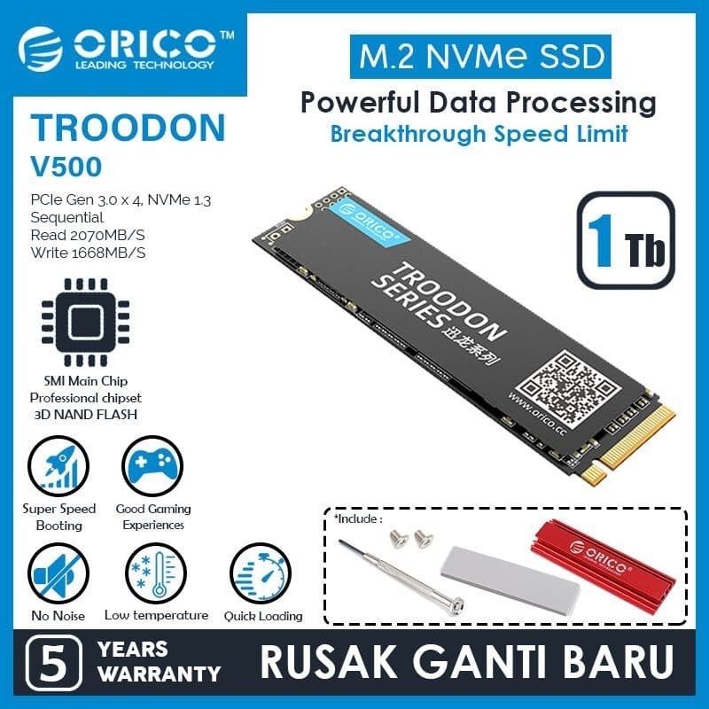 ORICO 1TB SSD M.2 NVMe 2280 TROODON SERIES - V500-1TB