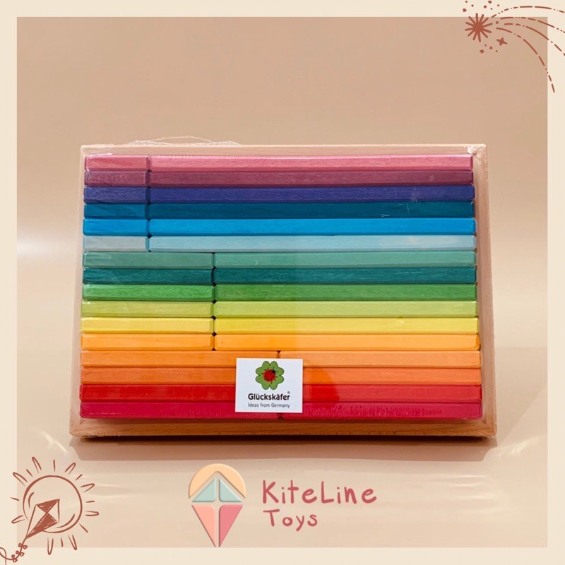 Gluckskafer Building Slats Rainbow Set 32 Pcs Original