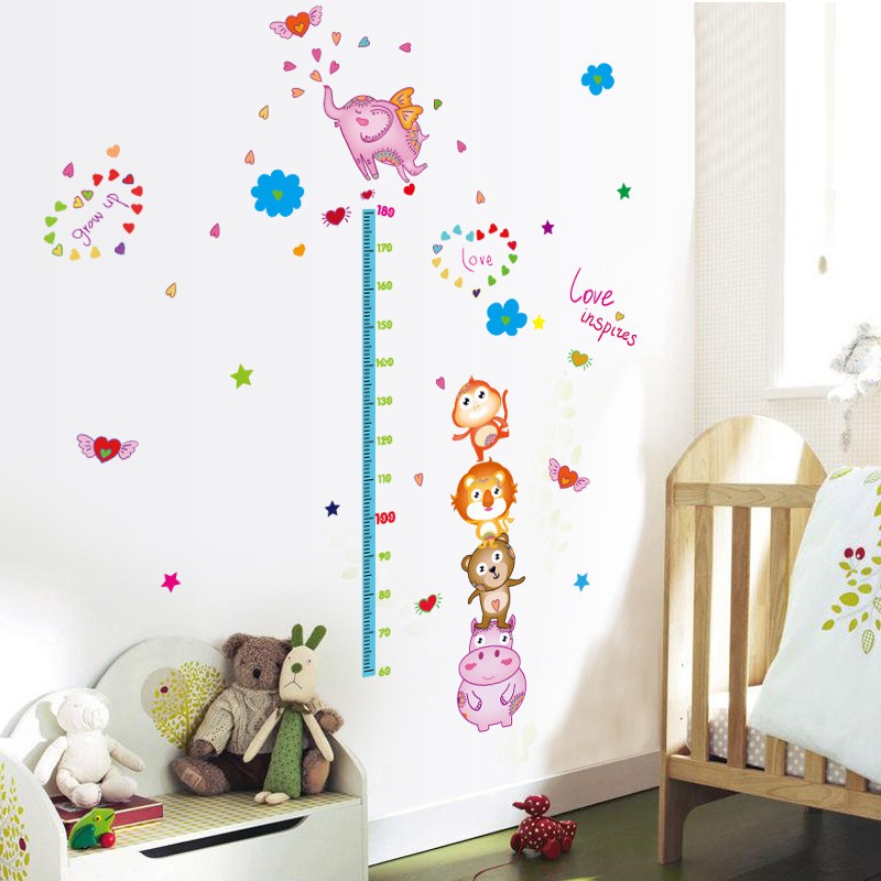 RELIZA WALL STICKER TINGGI BADAN ANAK GROW UP ANIMAL KID SK9141 STIKER DINDING