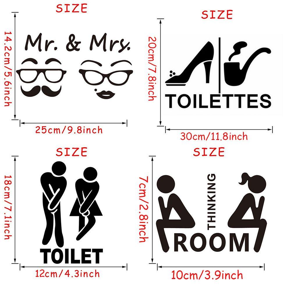 Populer Toilet Decals Tahan Air Removable Home Art Dekorasi Pintu