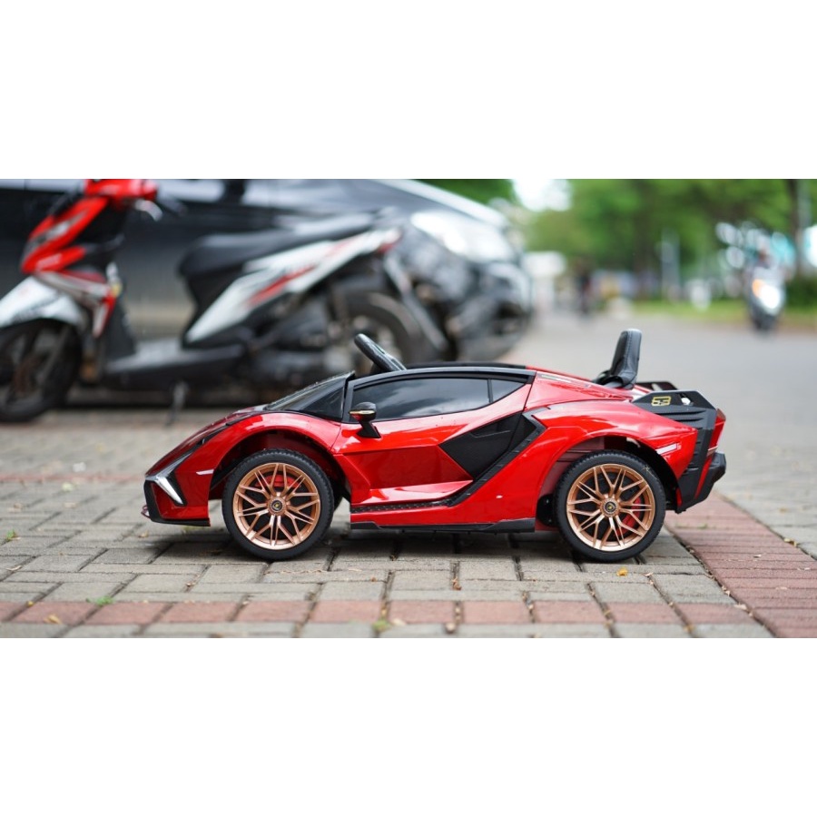 Mobil-mobilan Aki Maenan Anak Yukita Lamborghini Sian Merah PAINT