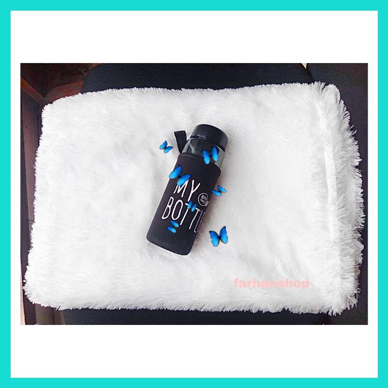 TERLARIS Alas Bulu Putih / Alas Poto Bulu Rasfur lasfur glossy