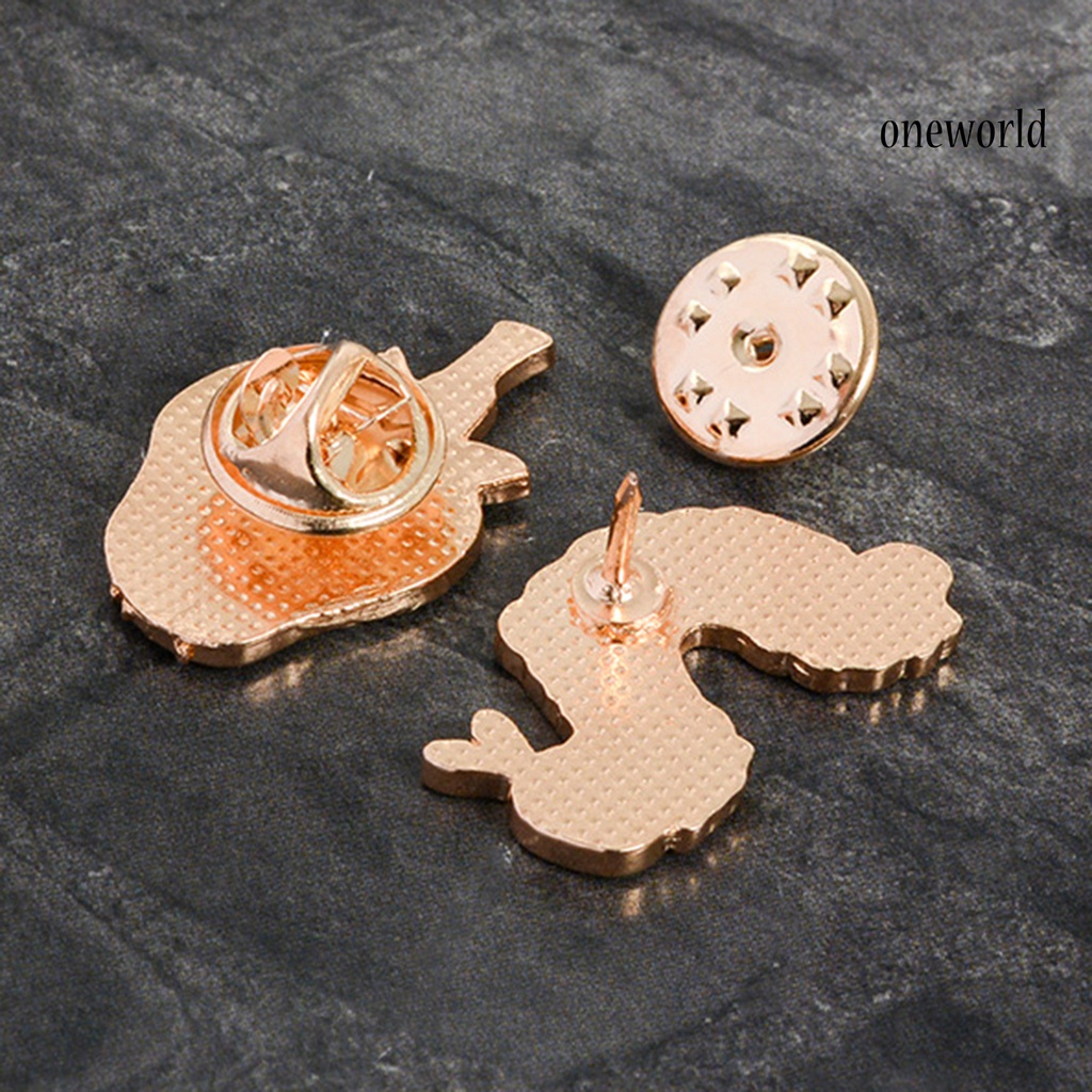 OW@ Brooch Pin Strawberry Shape Portable Unisex Funny Enamel Brooch Pin Set for Daily Life