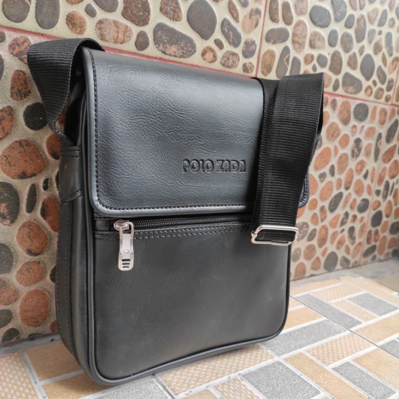 Tas selempang pria kulit Pu premium model by POLOZADA ORIGINAL