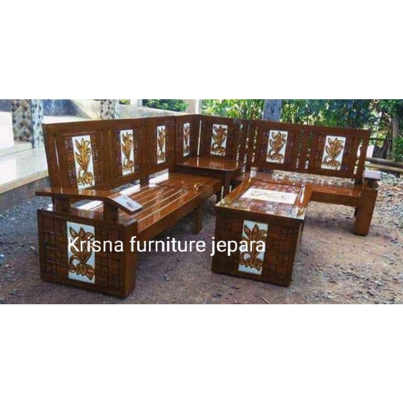 KURSI SUDUT TAMU JATI BERKWALITAS/FURNITURE JEPARA/MEUBEL JEPARA