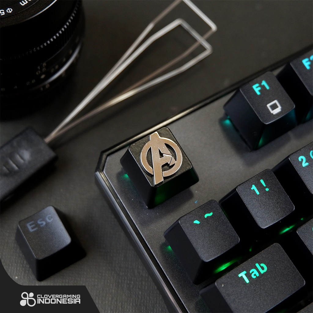 Keycaps Avengers 3D Aluminium - Gaming Keycap Marvel Logam Metal Mechanical Keyboard