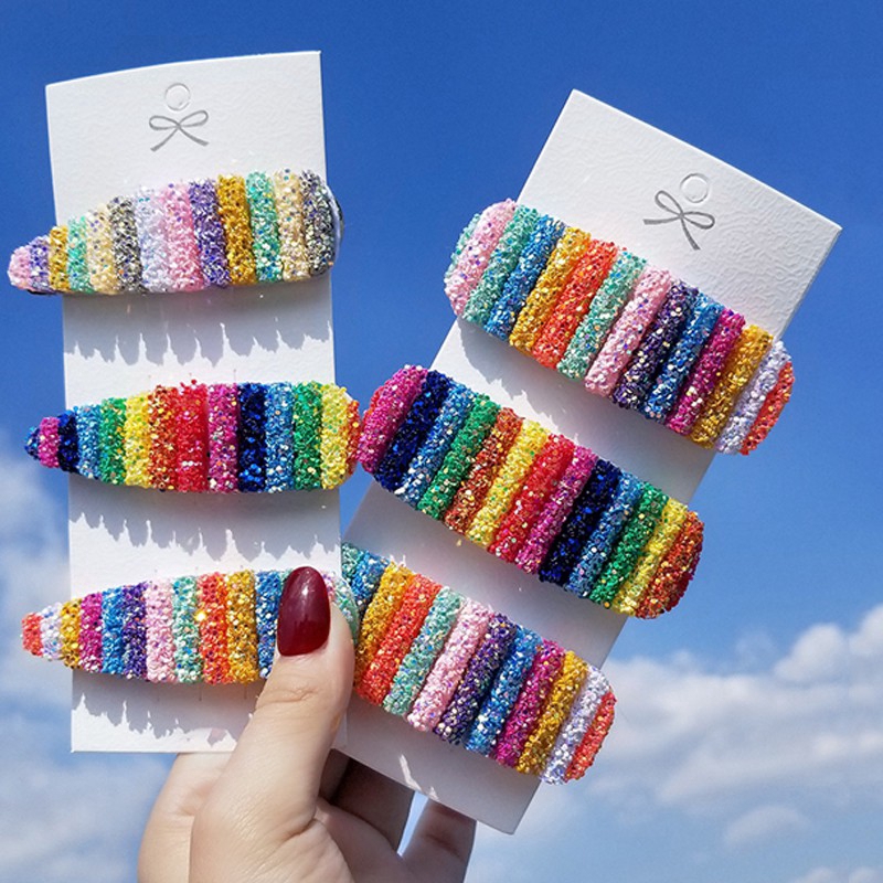 Rainbow Candy Hair Clip Cute Ins Color Bangs Hair Accessories