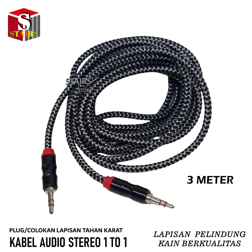 Kabel Audio 1.1 Kabel Tembaga Tebal Material Bahan Port STEEL Panjang 1.5 Meter Warna Random