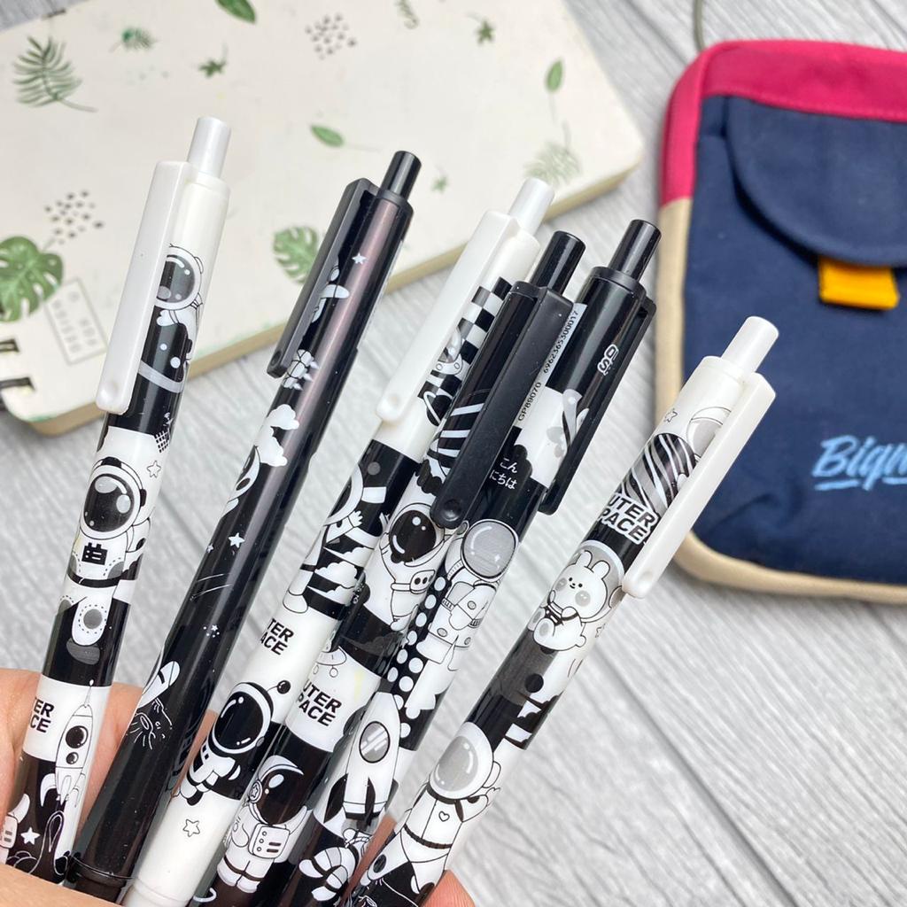 1 lusin (12pcs)Pulpen cetek mekanik karakter hewan lucu pen kekinian pen gel karakter imut lucu alat tulis kantor ready