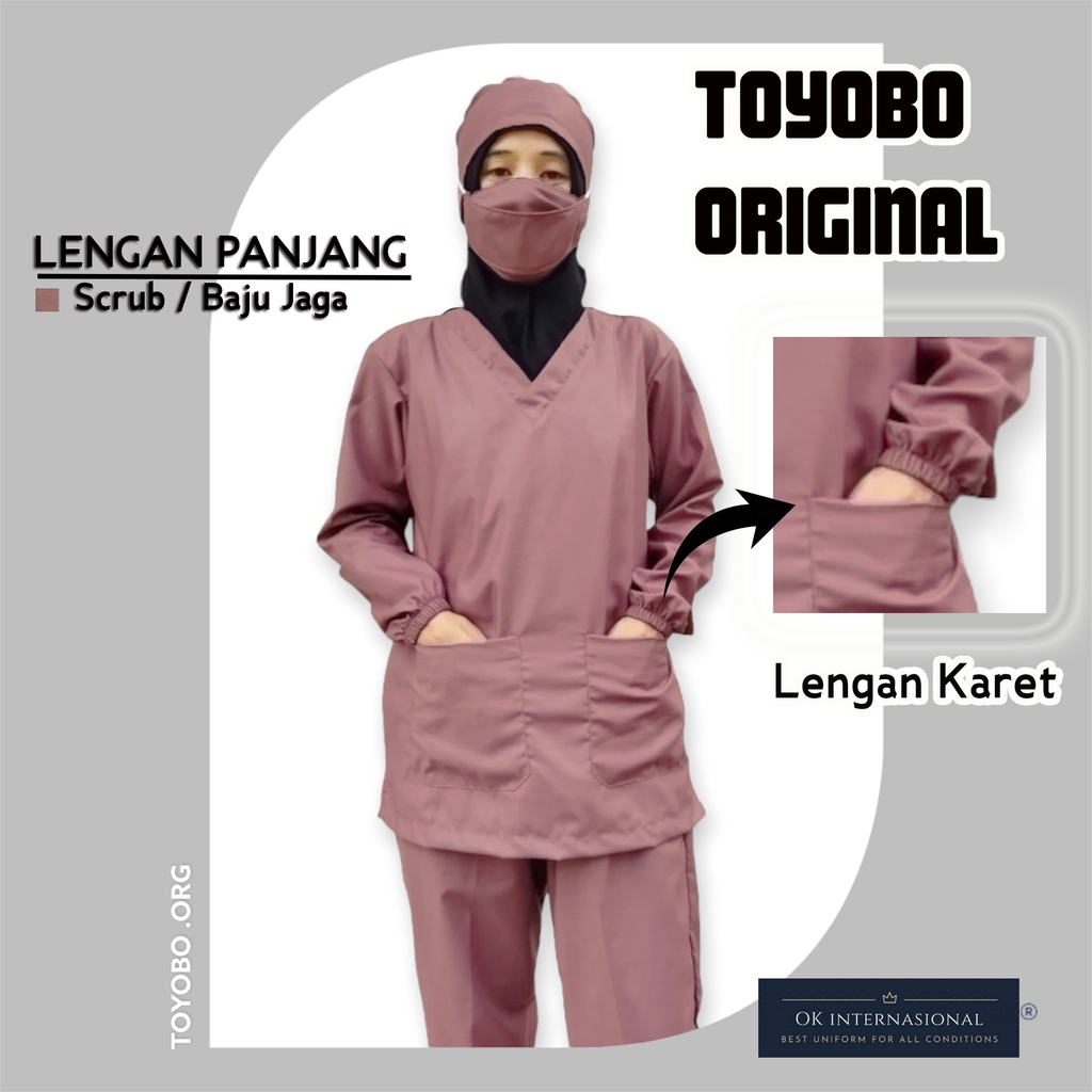 BAJU JAGA LENGAN PANJANG KARET ok oka Dokter Perawat Tenaga Medis Toyobo Original Baju Saja