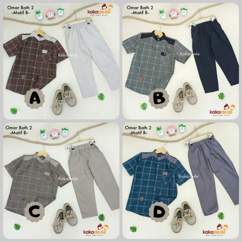 omar set kemeja chinos setelan anak laki