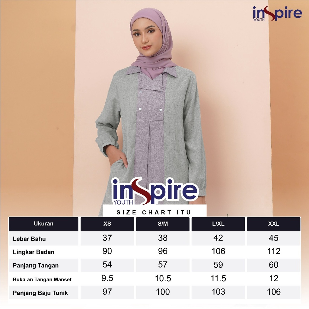 Inspire Tunik ITU 65 Bahan Sorento Stretch Atasan Muslimah Casual Model Terbaru