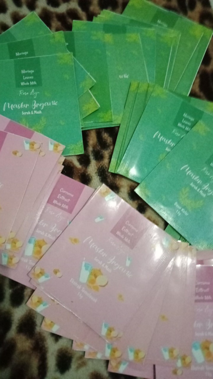 [baca Deskripsi] Cetak Kemasan Sachet 8x9/8x12/8 X 9/8 X 12 Masker Organik Custom Desain Non Klip