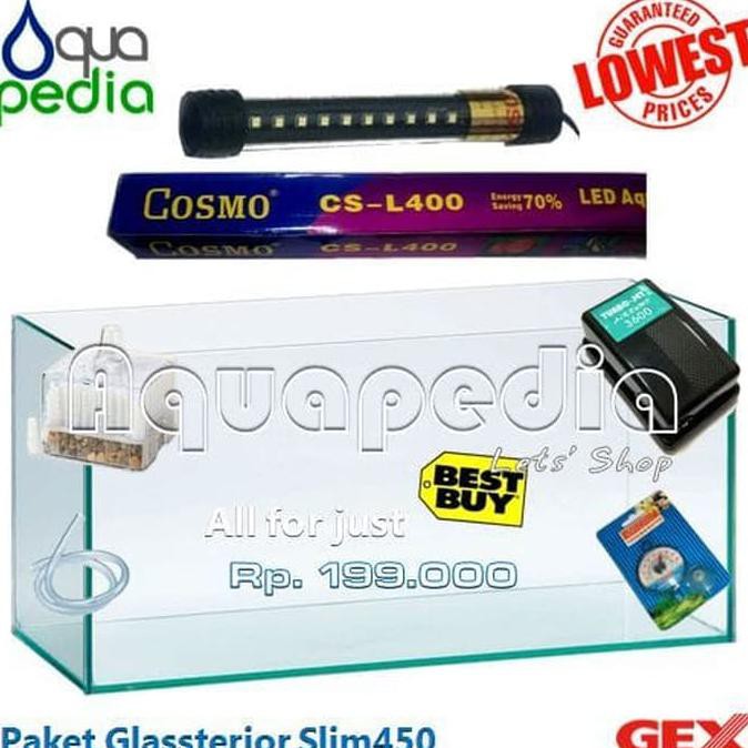 disini aja Paket Aquarium Deluxe Gex Glassterior Slim450 unggulan