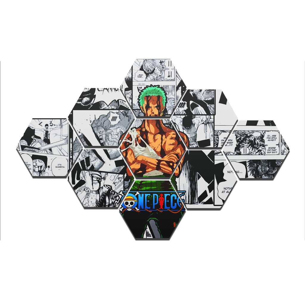 Hiasan Dinding Hexagonal 1 Set Anime Onepiece Zoro V1 Special Edition pusatmode1234