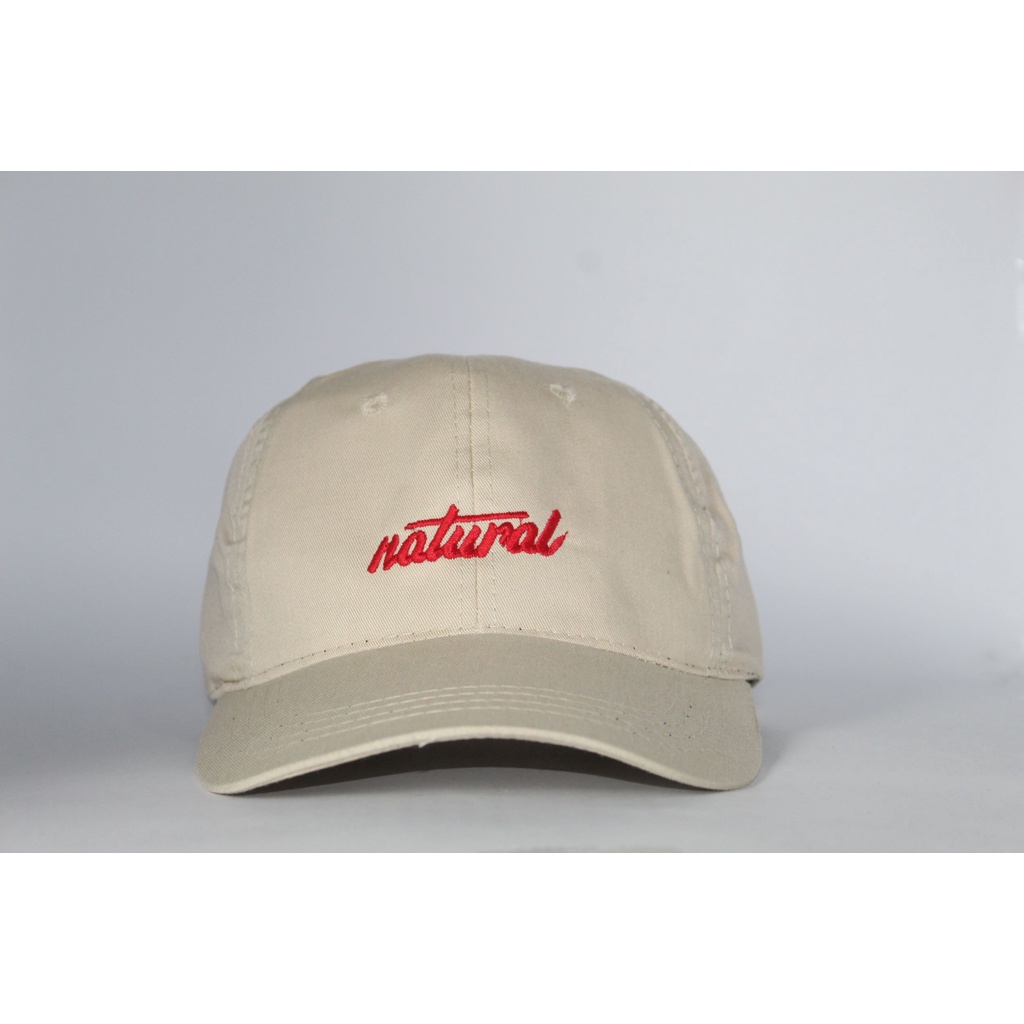 terbaru Topi baseball bordir /topi motif tulisan NATURAL/ TOPI PRIA WANITA