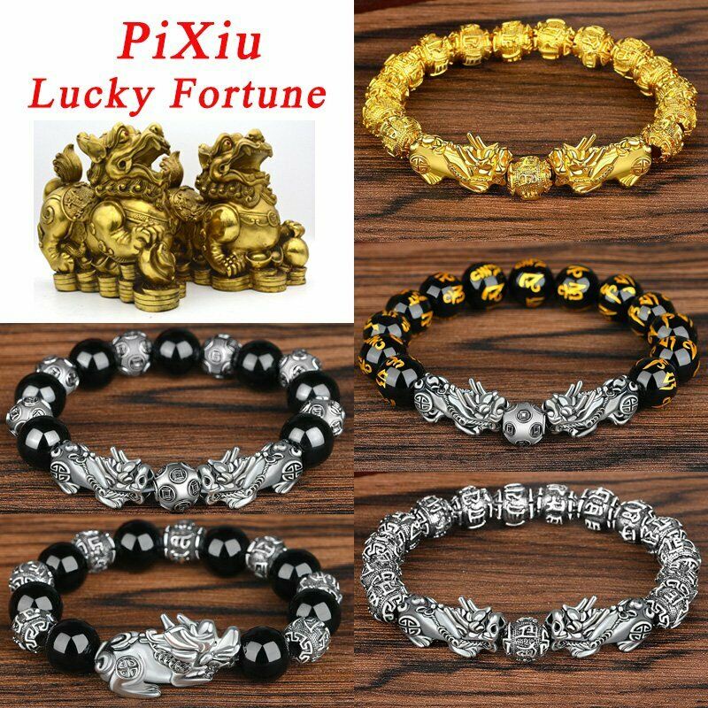 Gelang Keberuntungan Bahan Obsidian Desain Feng Shui Menarik Untuk Priawanita