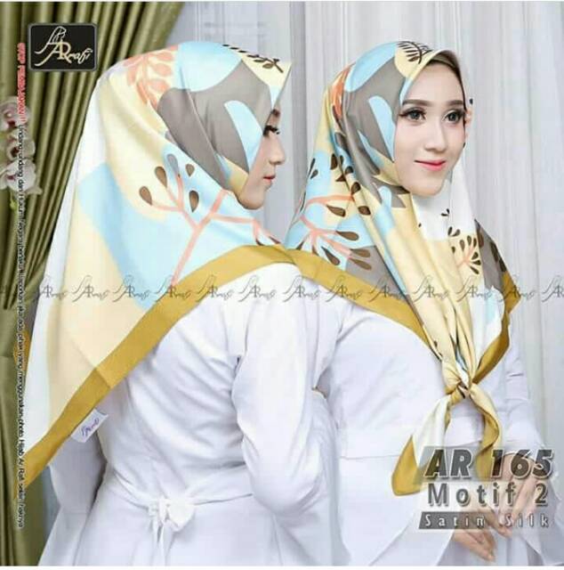 Hijab Arrafi AR 165 Motif 2 Jilbab Segiempat Segi Empat Persegi Square Ar Rafi