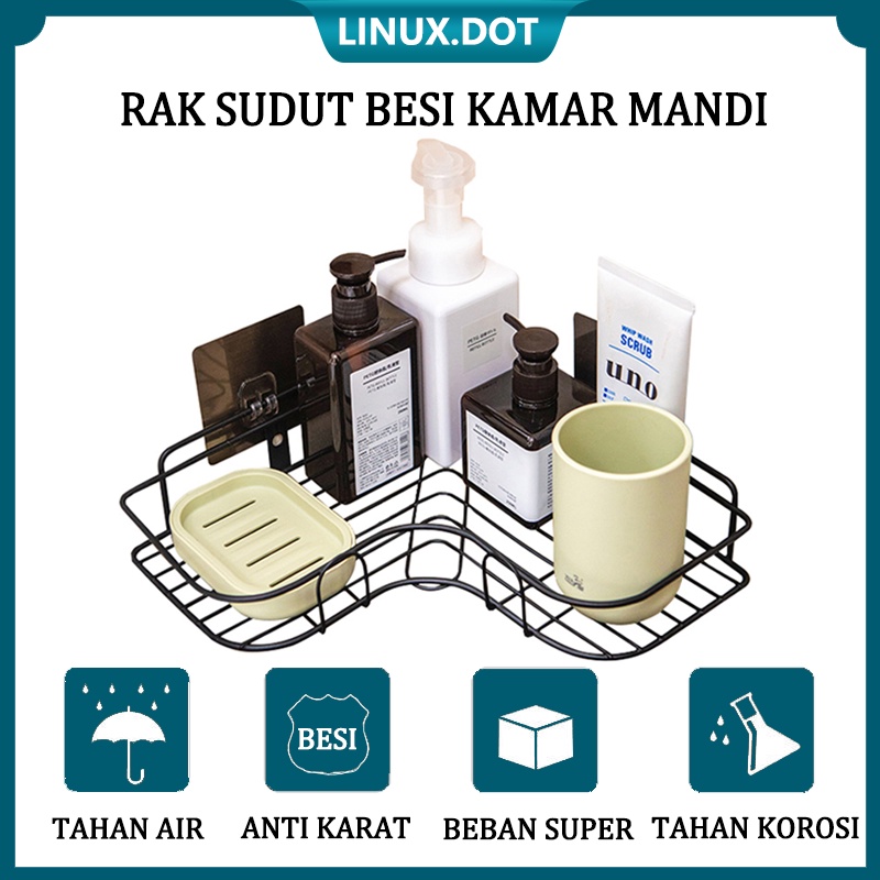 Tanpa Lubang Rak Sudut Besi Serbaguna Rak Sabun Kamar Mandi Tahan Air Dapur Rack Anti Karat