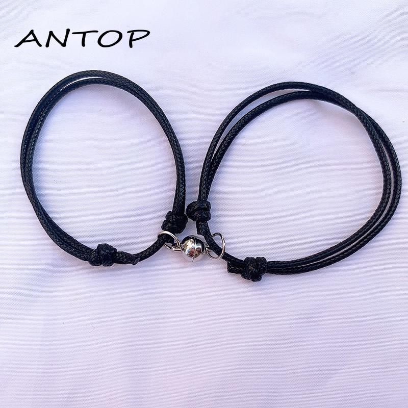 2 Pcs/set Polos Magnetik Pasangan Gelang Retro Magnet Gelang Persahabatan ANTOP