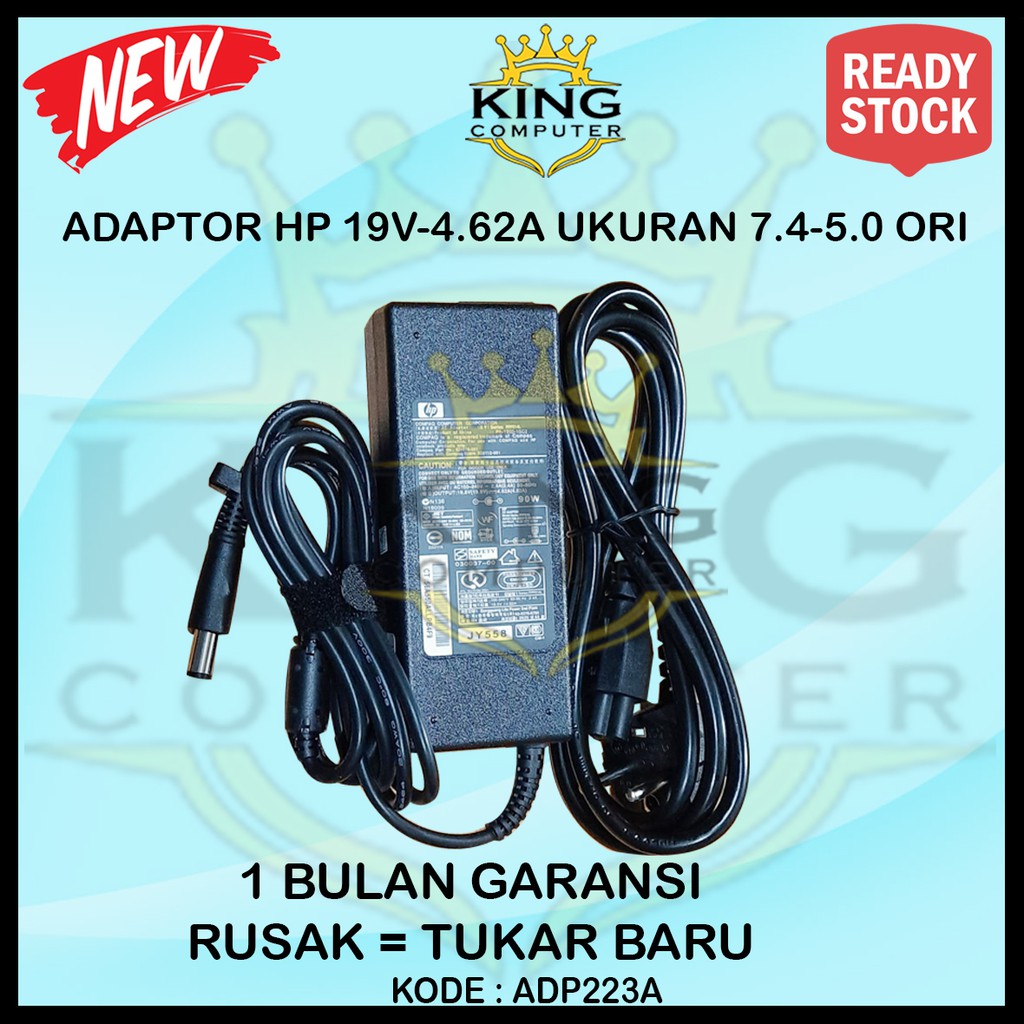 Adaptor Charger ORIGINAL Laptop HP 19v - 4.62a Colokan Besar