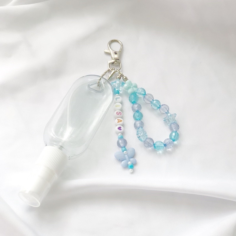 Zora - Hand Sanitizer Holder // Bag Charm // Beads Keychain (Custom)