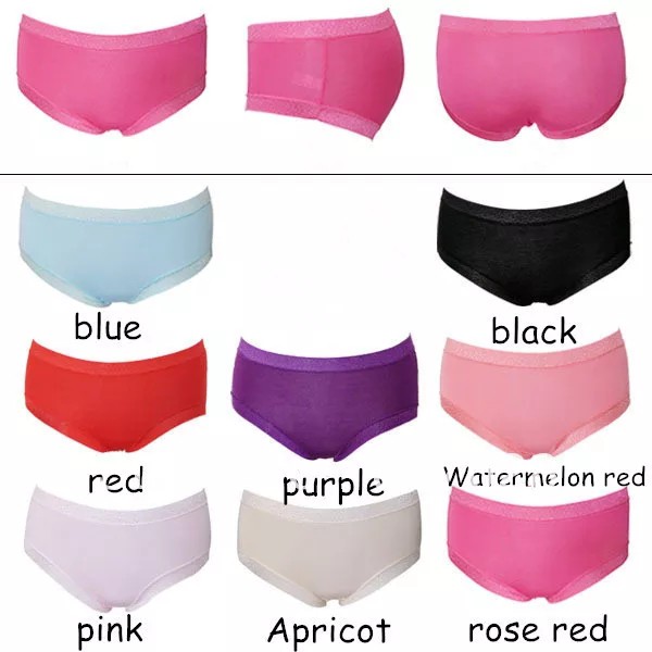Grosir 1Lusin Celana Dalam Wanita Katun Murah 12pcs Cd Cewek Motif Polos Pakaian Dalam Import