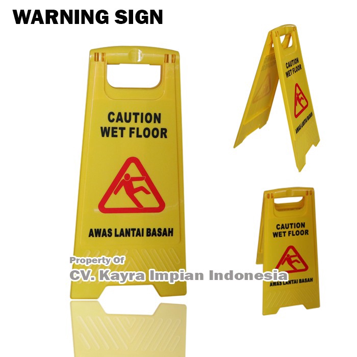 Warning Sign - Wet Floor Papan Peringatan Lantai Basah Licin